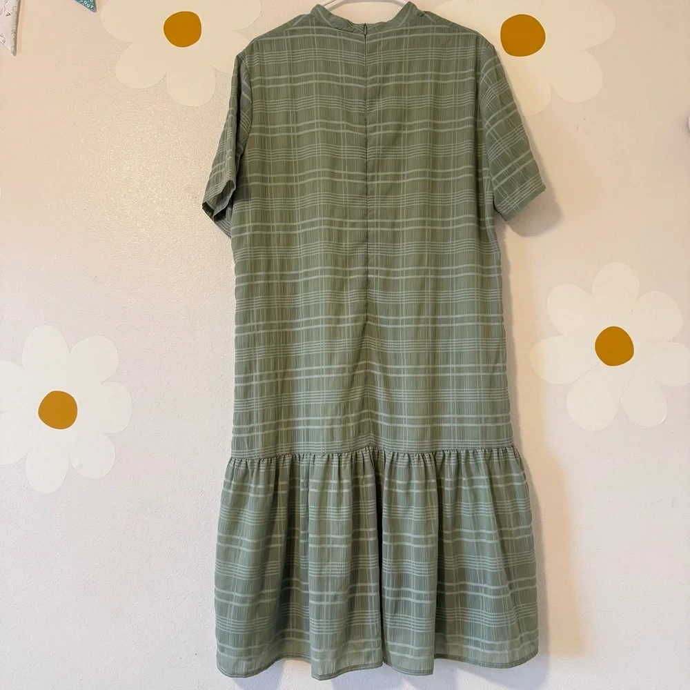 Sage Green Midi Dress with Ruffle Hem